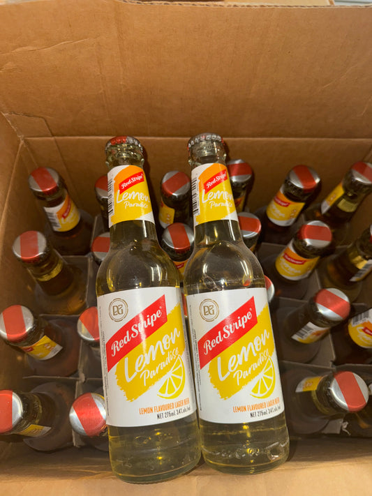 IMPORTED RED STRIPE LEMON PARADISE FLAVOURED BEER CASE 24x275ML