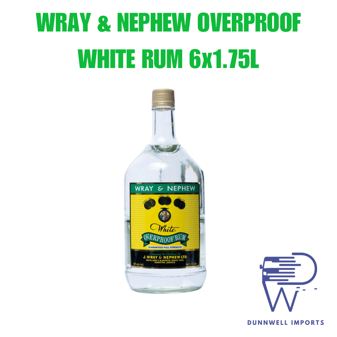 IMPORTED WRAY & NEPHEW OVERPROOF WHITE RUM CASE 6x1.75L